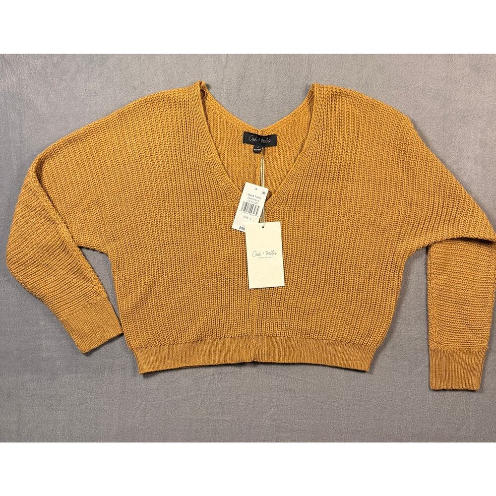 NWT Oak &‎ Trellis Dolman Sleeve Knit Cropped Sweater Size Small